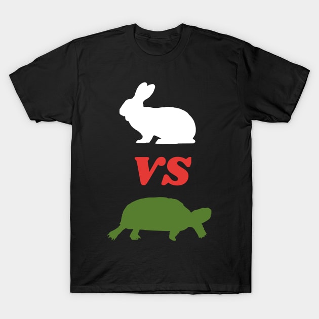 Rabbit VS Turtle Design T-Shirt by Jled